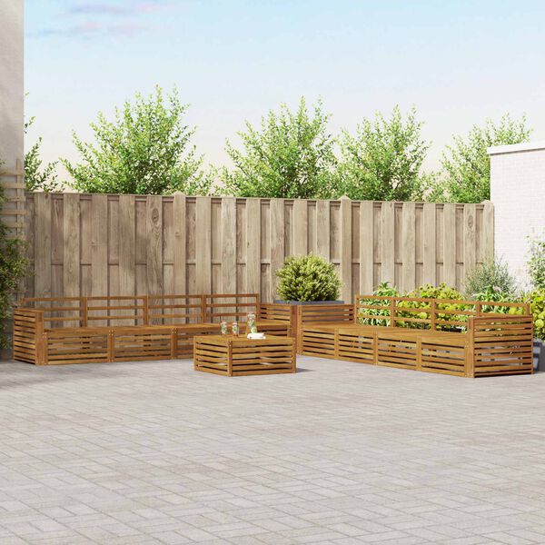 vidaXL Set de canapele de exterior 9 pcs natural