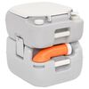 vidaXL Toaletă portabilă de camping, gri și alb, 22+12 L, HDPE