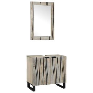 vidaXL Set dulap baie 2 buc. Alb 62 x 33 x 58 cm Lemn de mango solid