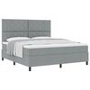 vidaXL Pat cu arcuri cu headboard Gri deschis 180 x 200 cm țesătură