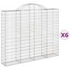 vidaXL Coșuri gabion arcuite 6 buc, 200x30x160/180 cm, fier galvanizat
