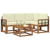 vidaXL Set de canapele de exterior cu pernă 5 pcs Natural și Crem