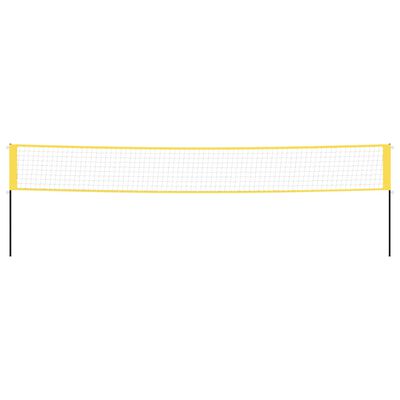 vidaXL Plasă de badminton, galben și negru, 600x155 cm, țesătură PE