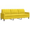 vidaXL Set de canapele cu perne/rulouri, 3 piese, galben, catifea