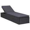 vidaXL Set mobilier de exterior, 11 piese, negru, poliratan