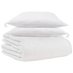 vidaXL Duvet de iarnă cu pernă 3 pcs Alb Pene de rață