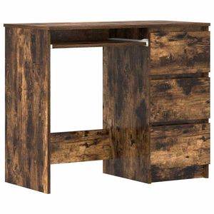 vidaXL Birou, stejar fumuriu, 90x45x76 cm, lemn prelucrat