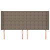 vidaXL Tăblie de pat cu aripioare gri taupe 183x16x118/128 cm textil
