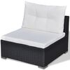 vidaXL Set mobilier de grădină cu perne, 5 piese, negru, poliratan