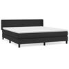 vidaXL Pat box spring cu saltea, negru, 180x200 cm, piele ecologică