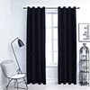 vidaXL Draperii opace cu inele, 2 buc., negru, 140 x 225 cm, catifea