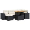 vidaXL Set canapele de grădină cu perne, 7 piese, negru, poliratan
