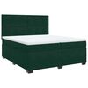 vidaXL Pat box spring cu saltea, verde &icirc;nchis, 200x200 cm, catifea
