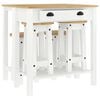 vidaXL Set mobilier de bar, 5 piese, alb, lemn masiv de pin