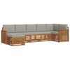 vidaXL Set canapea sectională cu pernă 7 pcs Gri natural și deschis