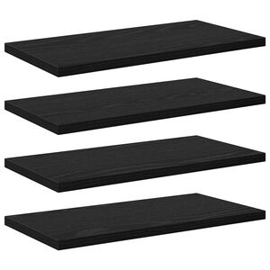 vidaXL Raft pentru cărți 4 pcs Negru 40 x 20 x 1,5 cm Lemn compozit