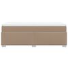 vidaXL Pat box spring cu saltea, cappuccino, 100x200cm piele ecologică
