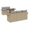 vidaXL Set de canapele pentru grădină cu pernă 6 pcs Bej Poli Rattan