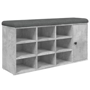 vidaXL Bancă de pantofi, gri beton, 102x32x50 cm, lemn prelucrat