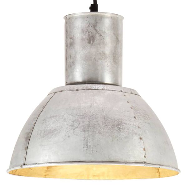 vidaXL Lampă suspendată, 25 W, argintiu, rotund, 28,5 cm, E27