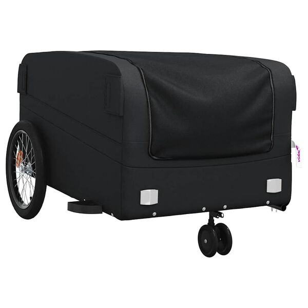 vidaXL Remorcă pentru biciclete, negru, 45 kg, fier
