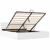 vidaXL Cadru pat hidraulic cu ladă LED alb 180x200 cm piele ecologică