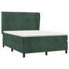 vidaXL Pat box spring cu saltea, verde &icirc;nchis, 140x200 cm, catifea