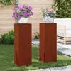vidaXL Suport pentru plante 2 pcs Ruginit 24 x 24 x 75 cm