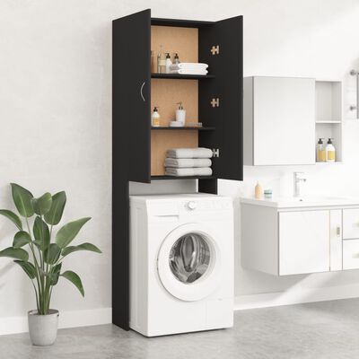 vidaXL Dulap mașina de spălat, negru, 64x25,5x190 cm