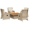 vidaXL Set mobilier de grădină cu perne, 5 piese, bej, poliratan