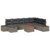 vidaXL Set de canapele pentru grădină cu pernă 9 pcs Gri poliratan