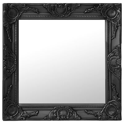vidaXL Oglindă de perete în stil baroc, negru, 50 x 50 cm