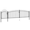 vidaXL Poartă de gard de grădină Woerden cu v&acirc;rf tip suliță 5x1,25 m, negru