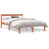 vidaXL Cadru pat fără saltea, maro ceruit, 135x190 cm, lemn masiv pin
