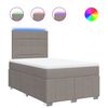 vidaXL Pat box spring cu saltea, taupe, 120x190 cm material textil