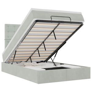 vidaXL Cadru de pat otoman cu saltele Gri deschis 120x200cm catifea