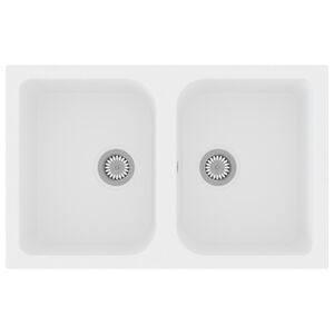 vidaXL Chiuvetă de bucătărie Quartz și rășină 76 x 48 x 30 cm Alb