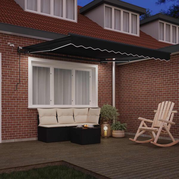 vidaXL Țesătură pentru copertină cu Negru 300 x 250 cm Poliester