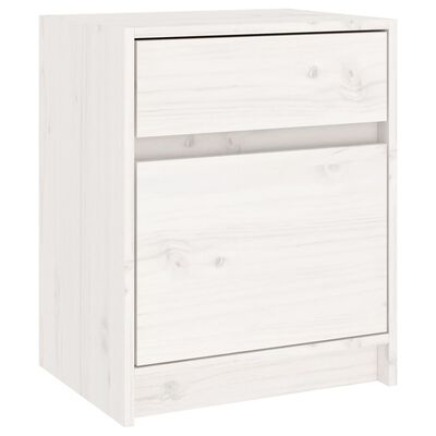 vidaXL Noptieră, alb, 40x31x50 cm, lemn masiv de pin