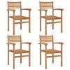 vidaXL Scaun 4 pcs Maro 56 x 55 x 90.5 cm Lemn solid de tec