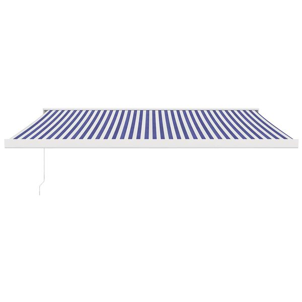 vidaXL Copertină retractabilă albastru/alb, 4x3 m, textil/aluminiu