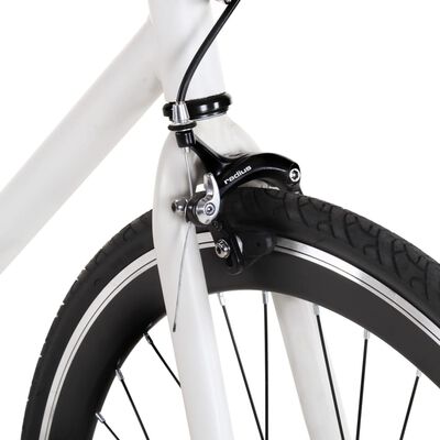 vidaXL Bicicletă cu angrenaj fix, alb și negru, 700c, 55 cm