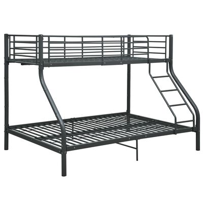 vidaXL Cadru de pat supraetajat, negru, 140 x 200/90 x 200 cm, metal