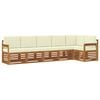 vidaXL Set de canapele de exterior 6 buc. Natural și Crem Poliester