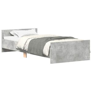 vidaXL Cadru de pat, gri beton, 90x200 cm, lemn prelucrat