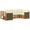 vidaXL Set canapea sectională cu pernă 5 pcs Natural și Crem