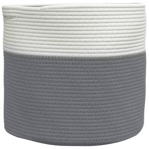vidaXL Coș de depozitare, gri și alb, &Oslash;40x35 cm, bumbac