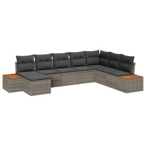 vidaXL Set de canapele pentru grădină 9 buc. 8-Număr de locuri Gri