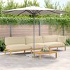 vidaXL Set de canapea cu pernă Simplu 4 pcs Bej Lemn Solid de Acacia