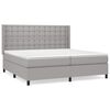 vidaXL Pat box spring cu saltea, gri deschis, 200x200 cm, textil